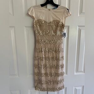 Antonio Melani crème sparkle dress. Size 2. Never worn with tags